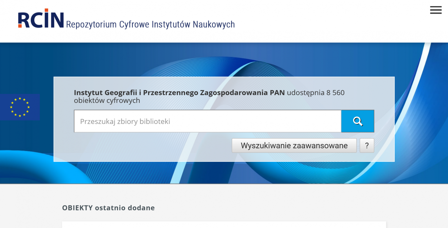 Ekran wyszukiwania w platformie RCIN.org.pl